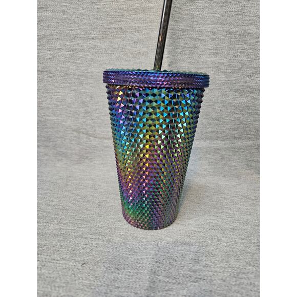 Starbucks Oil Slick Rainbow Studded Tumbler 16oz Grande Cold Cup Fall 2023 - Picture 2 of 5